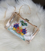 Load image into Gallery viewer, Clear Haiti bag with gold chain
