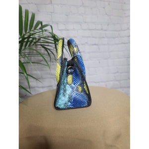 Blue snake print mini Handbag
