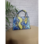 Load image into Gallery viewer, Blue snake print mini Handbag
