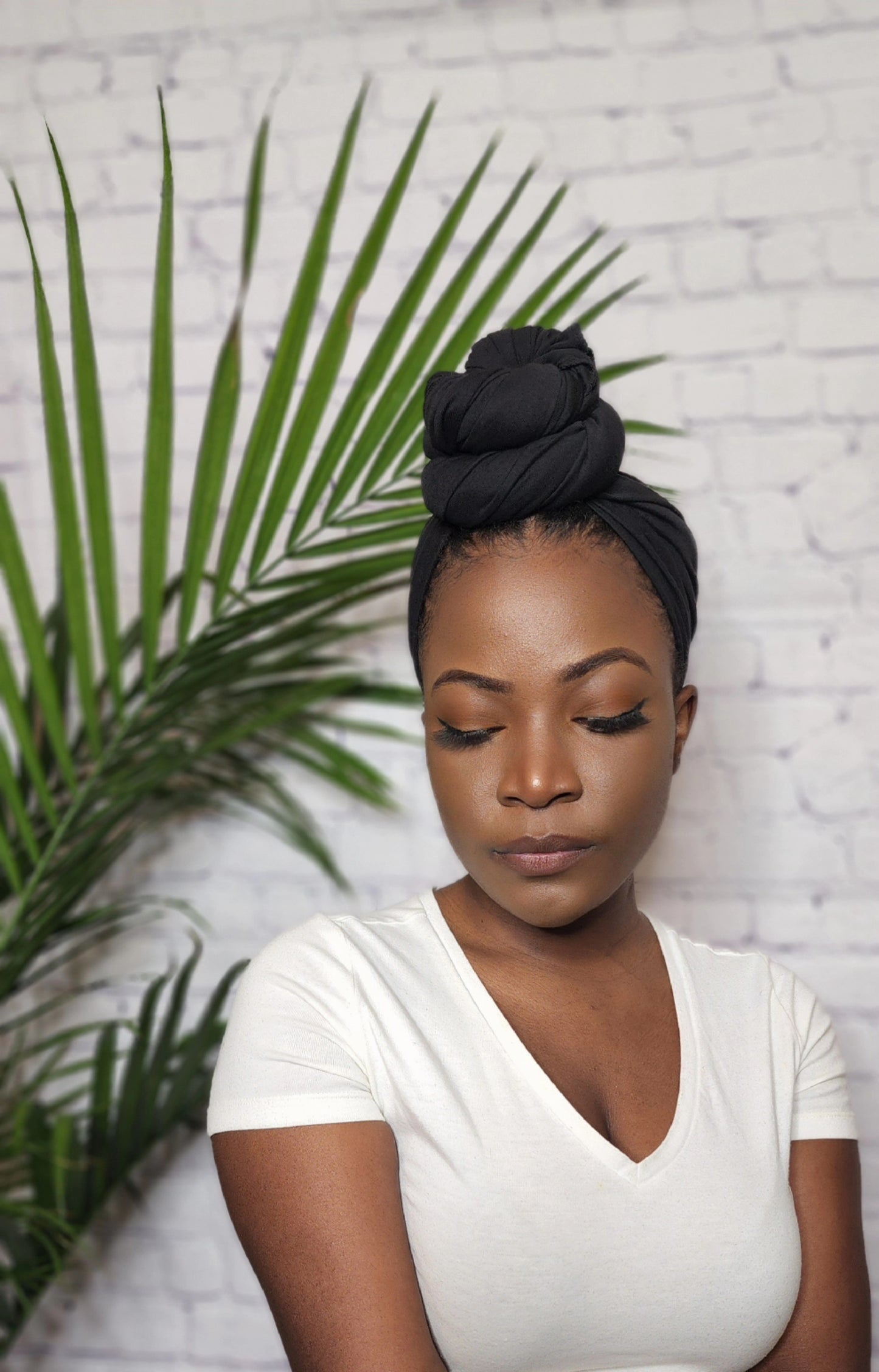 Black Solid Stretchy Headwrap