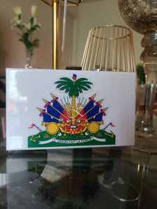 Solid White Luxury Haiti Emblem Clutch