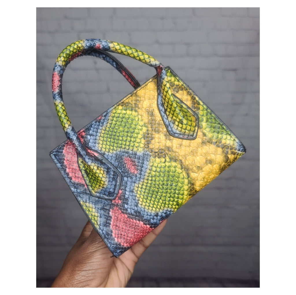 Pink snake print mini Handbag